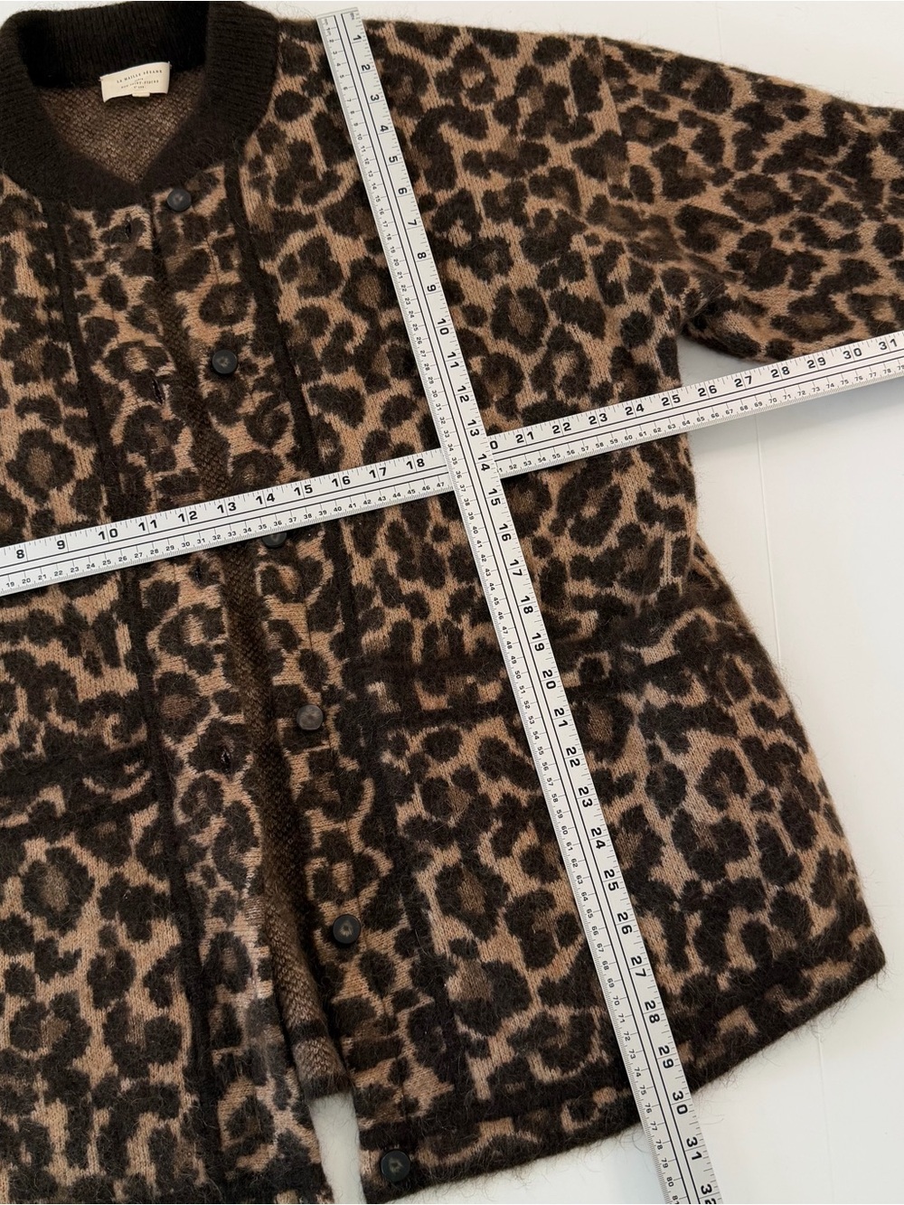 Sezane Cardigan Sweater Womens XXXL Nathael Leopard Mohair Cardigan - Picture 7 of 9
